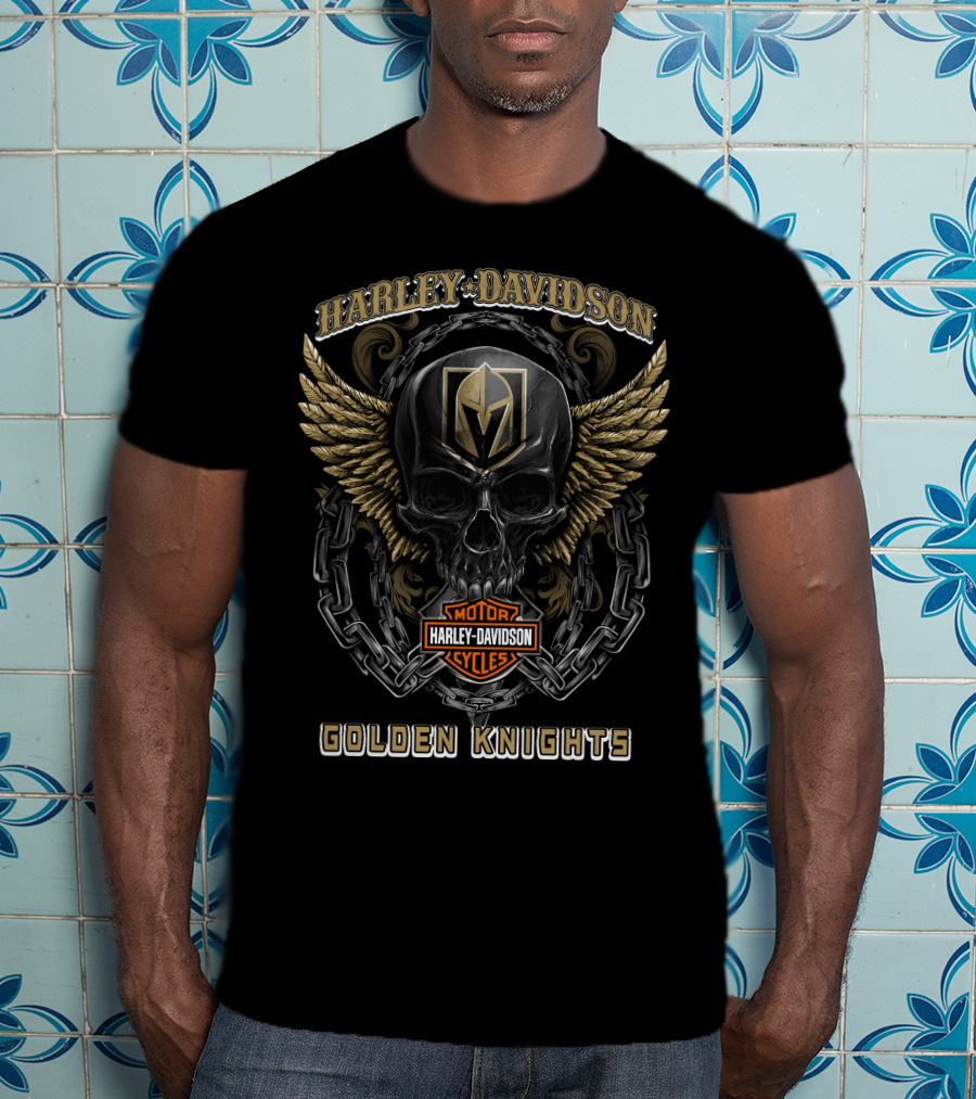 Harley Davidson Motor Cycles Golden Knights T-Shirt