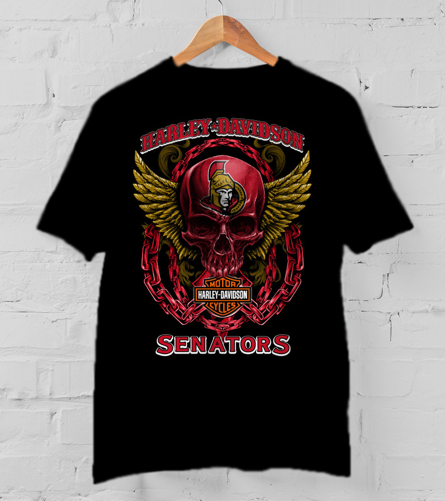 Harley Davidson Motorcycles Senators Ottawa Nhl T-Shirt