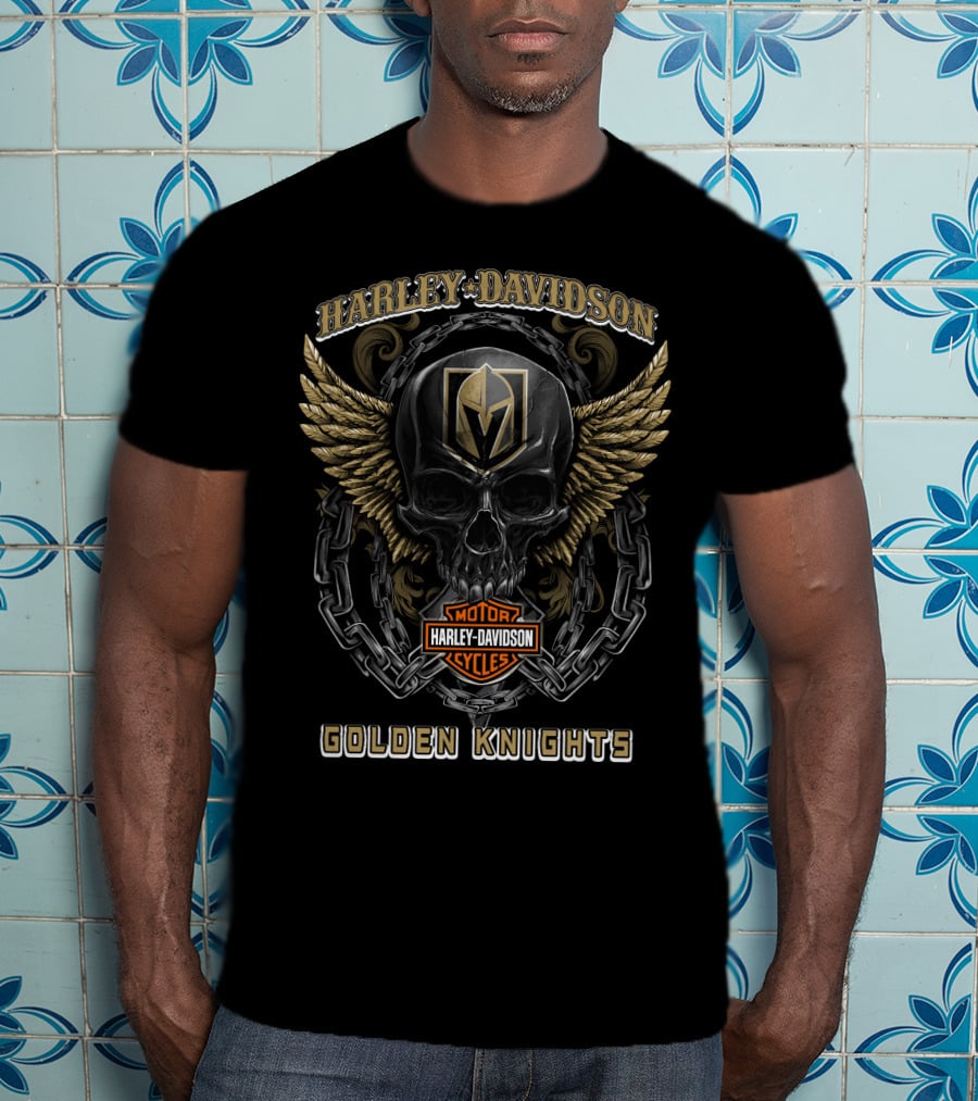 Harley Davidson Motorcycles Golden Knights Nhl Vegas T-Shirt