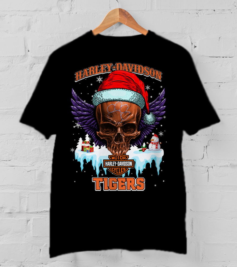 Harley Davidson Motorcycles Tigers T-Shirt