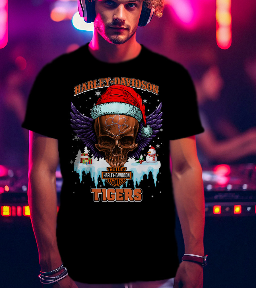 Harley Davidson Motorcycles Tigers T-Shirt