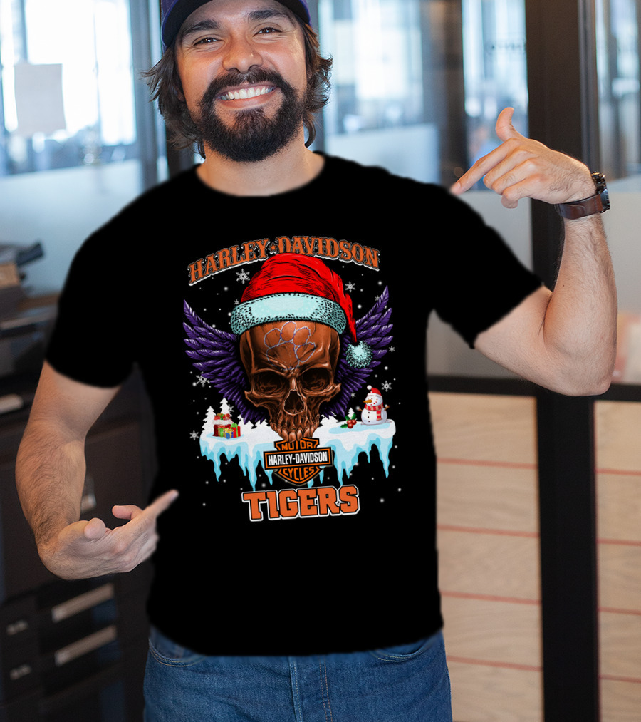 Harley Davidson Motorcycles Tigers T-Shirt