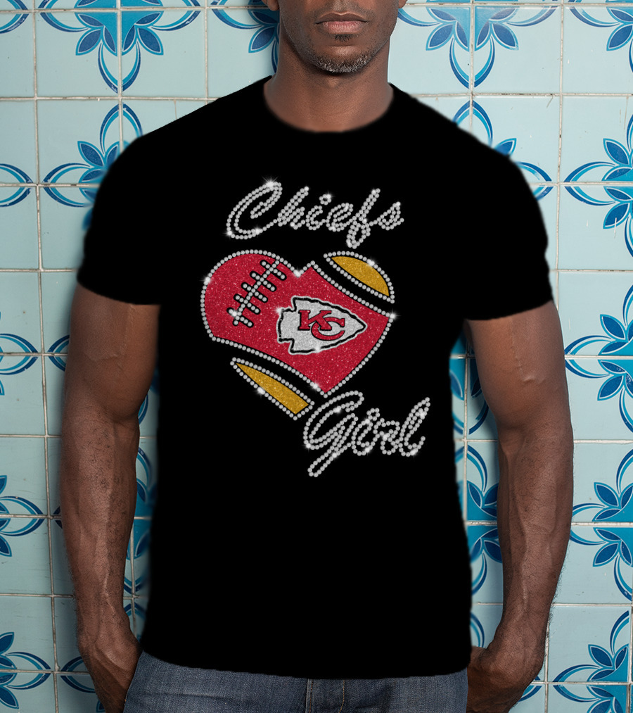 Chiefs Girl Heart Football Kc Kansas City Chiefs T-Shirt