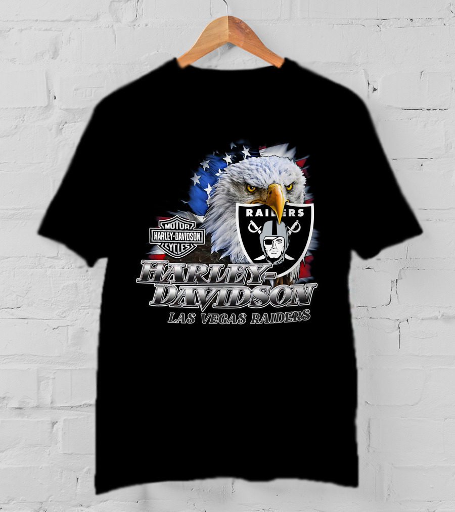 Harley Davidson Las Vegas Raiders Nfl Eagles T-Shirt