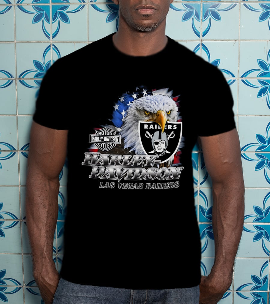 Harley Davidson Las Vegas Raiders Nfl Eagles T-Shirt