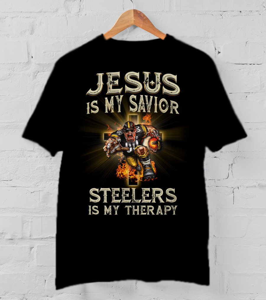 Jesus Is My Savior Steelers Is My Therapy T-Shirt