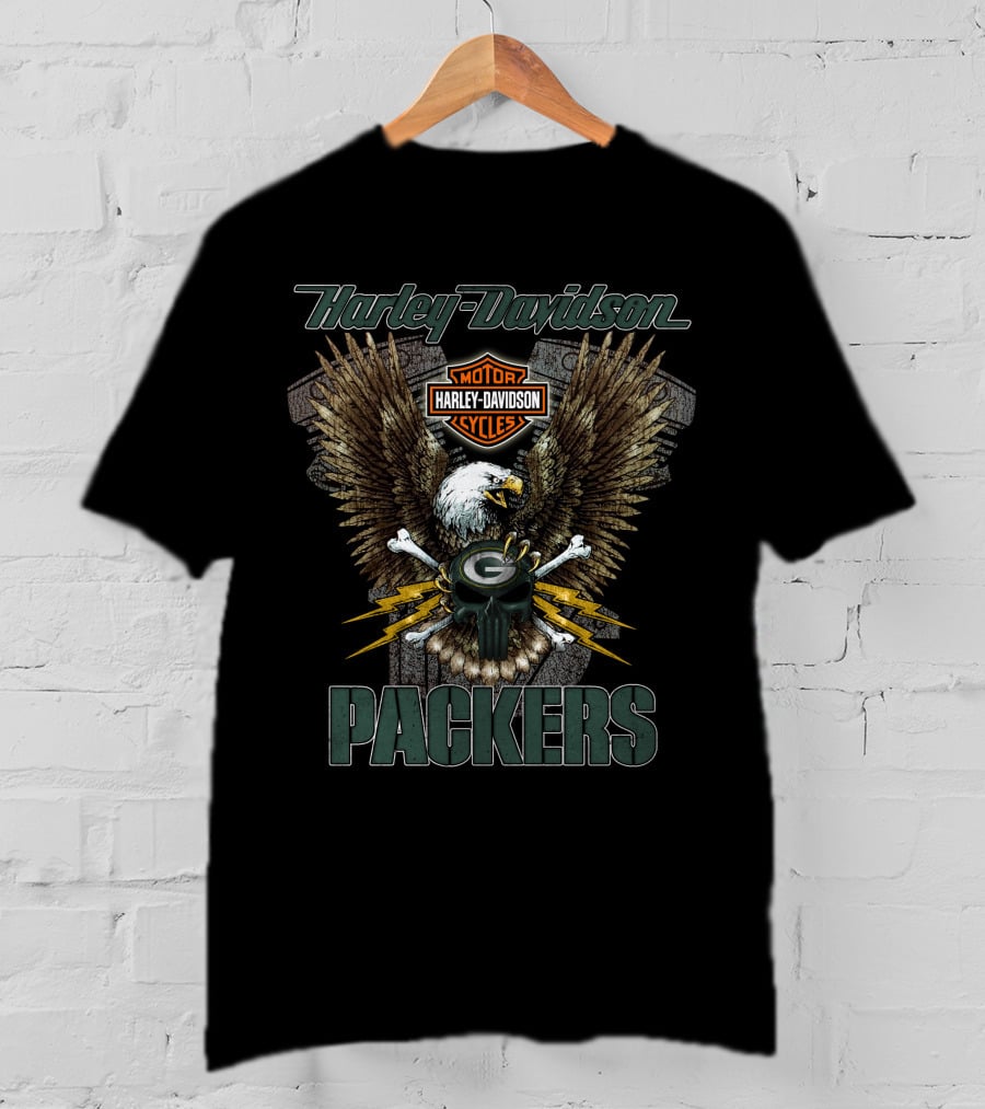 Harley Davidson Packers Motor Cycles Eagle T-Shirt