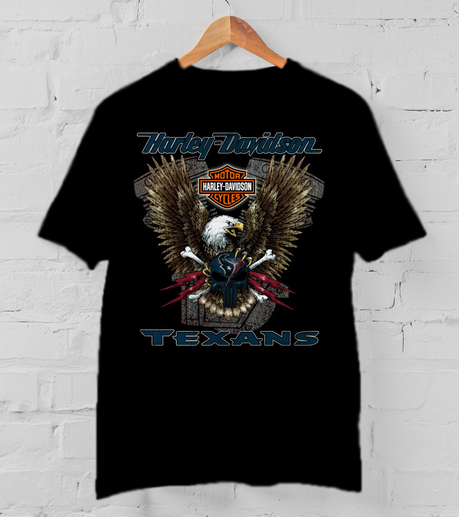 Harley Davidson Motorcycles Eagle Texans T-Shirt