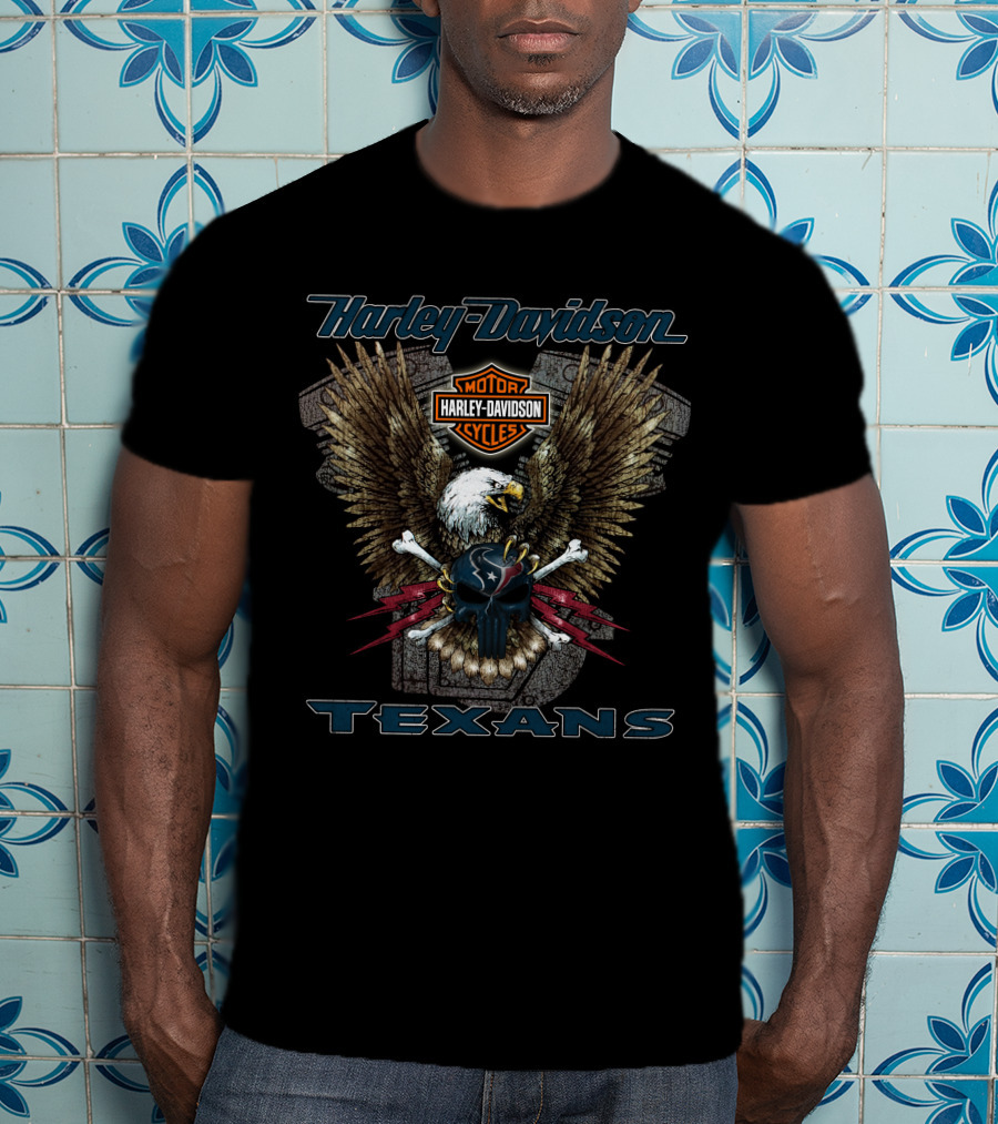 Harley Davidson Motorcycles Eagle Texans T-Shirt