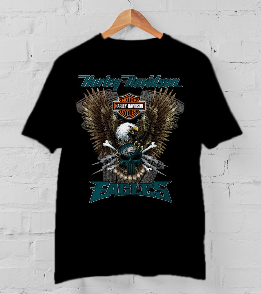 Harley Davidson Motor Cycles Philadelphia Eagles T-Shirt
