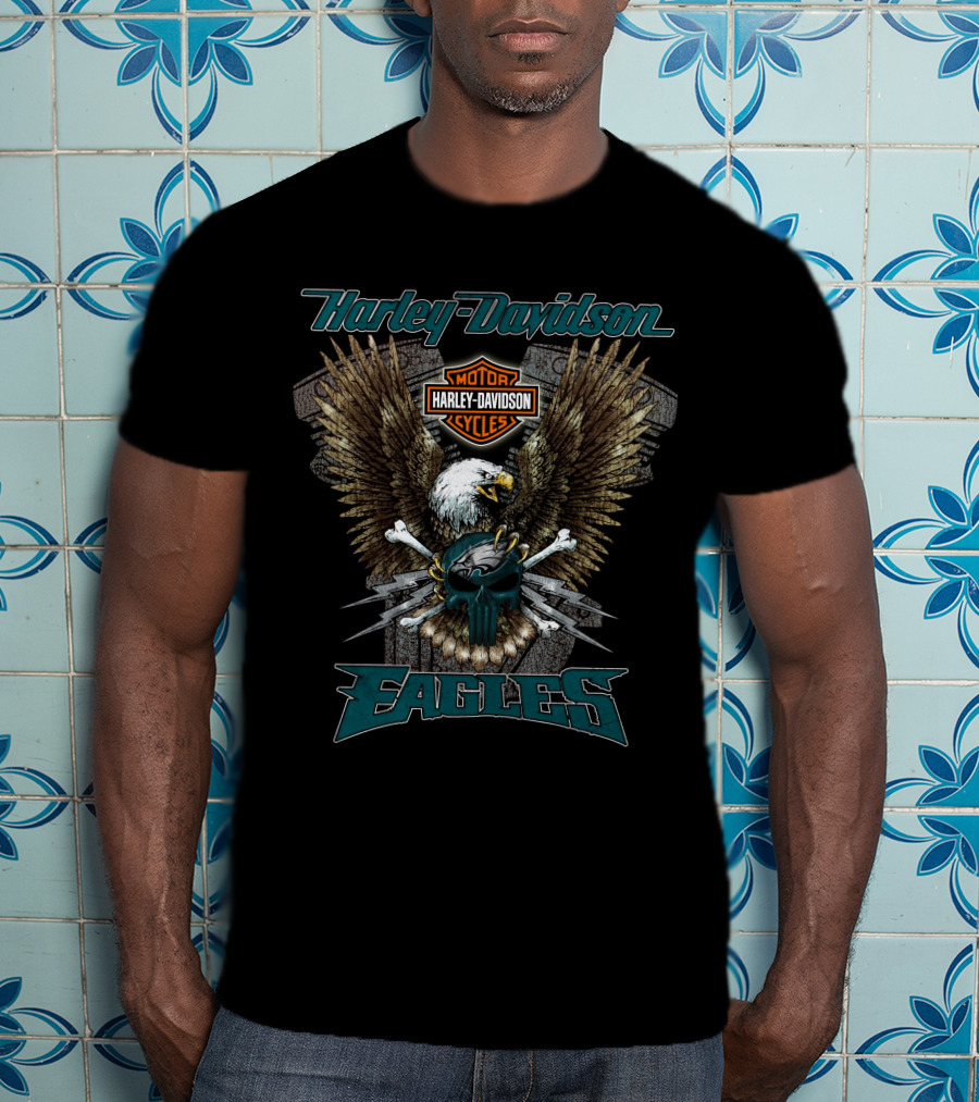 Harley Davidson Motor Cycles Philadelphia Eagles T-Shirt