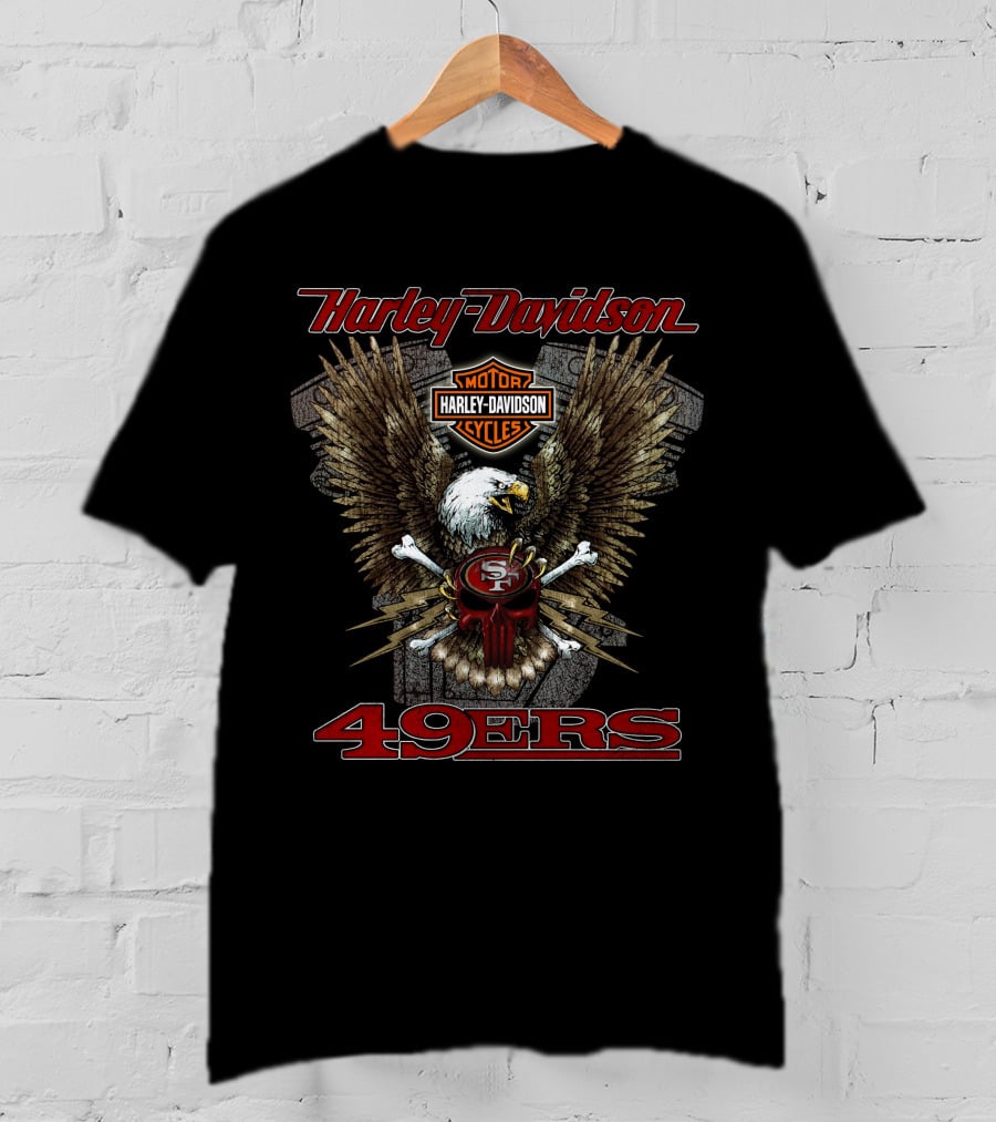 Harley Davidson 49ers Nfl San Francisco Motor Cycles Eagle T-Shirt