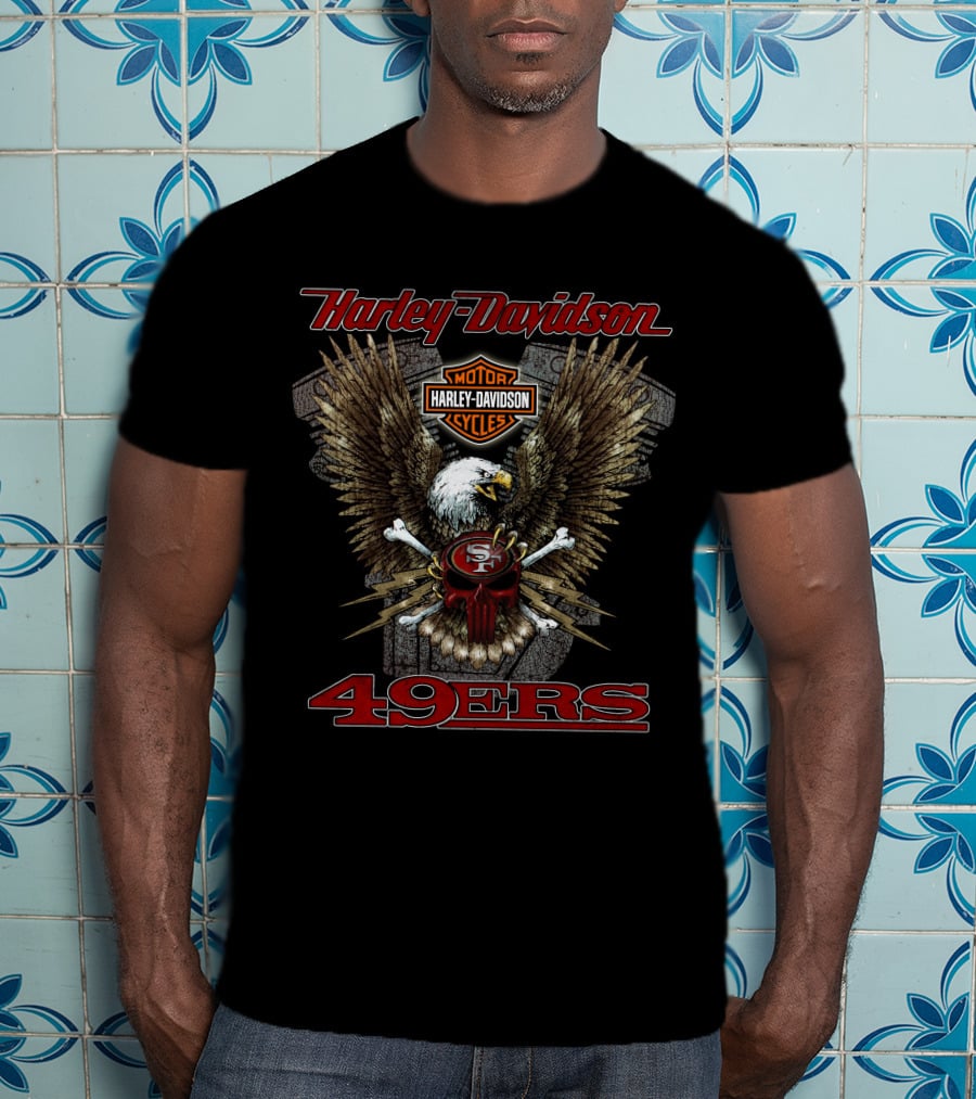 Harley Davidson 49ers Nfl San Francisco Motor Cycles Eagle T-Shirt