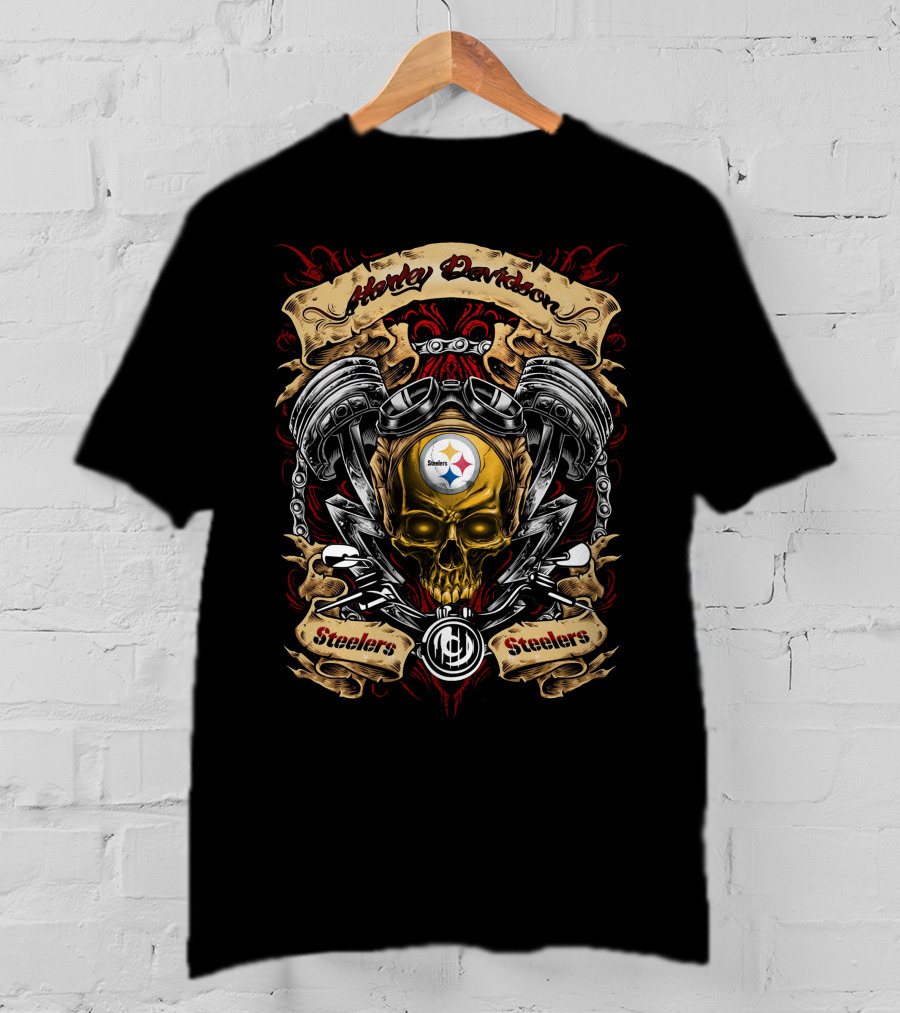 Harley Davidson Pittsburgh Steelers Nfl Skull Design T5M1 T-Shirt
