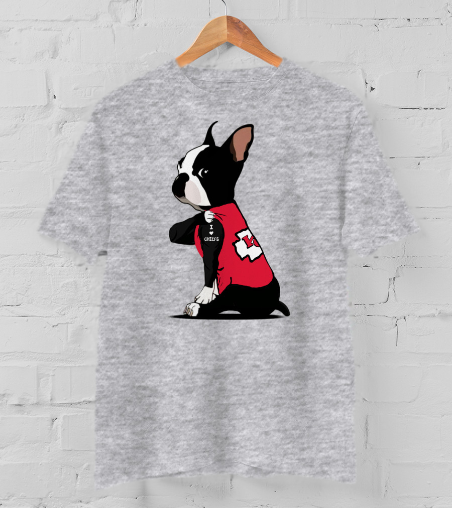 Kansas City Chiefs Bulldog I Love Chiefs T-Shirt