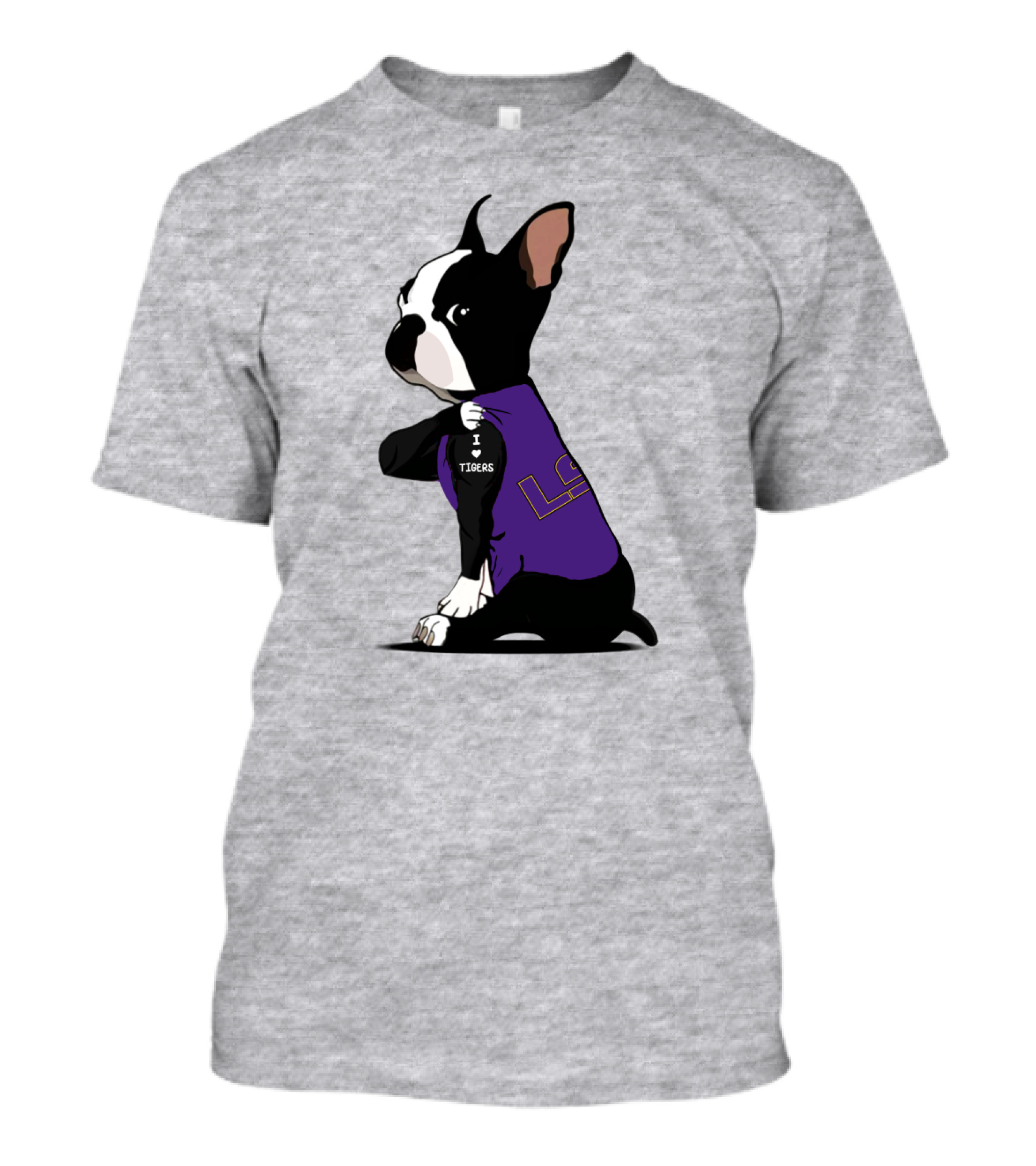 I Love LSU Tigers Bulldog T-Shirt