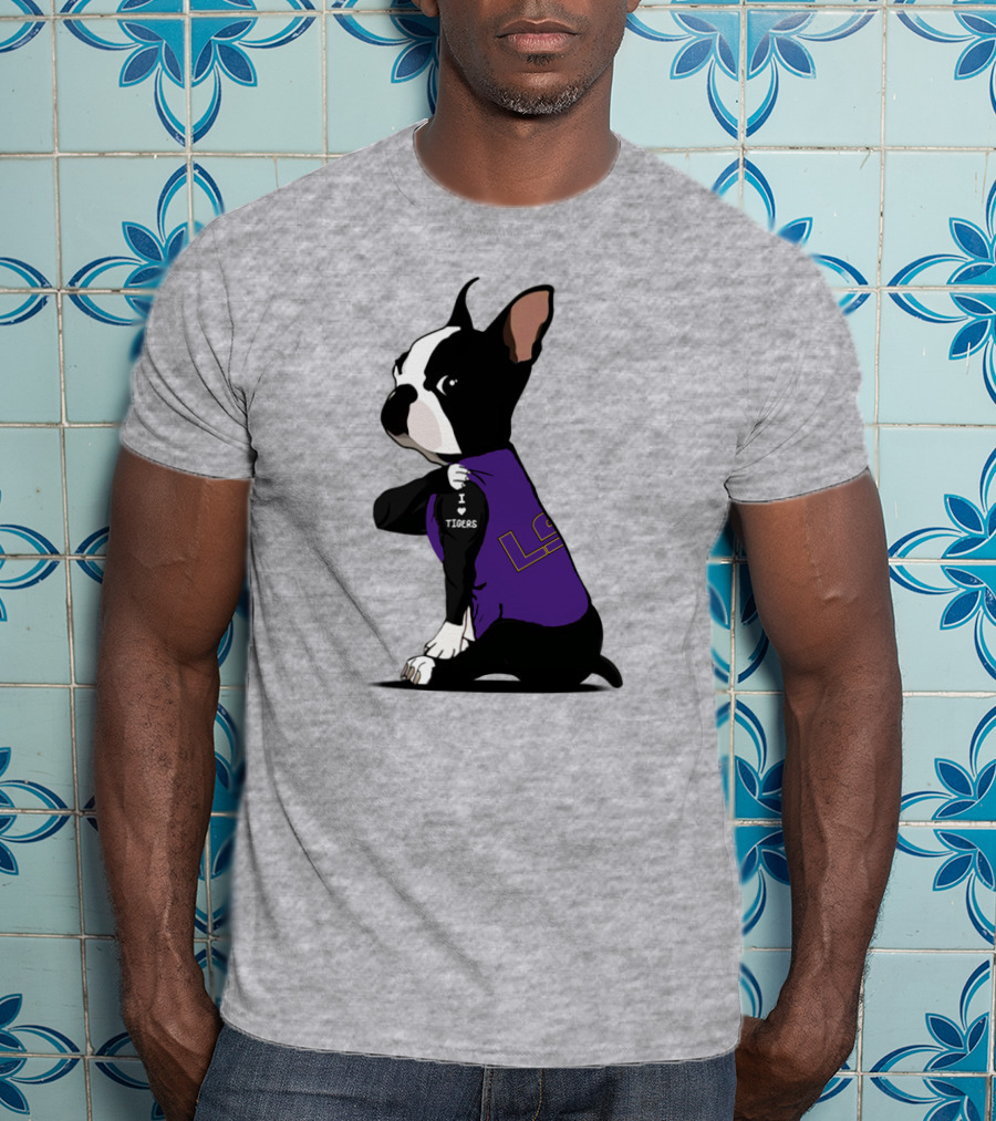 I Love LSU Tigers Bulldog T-Shirt