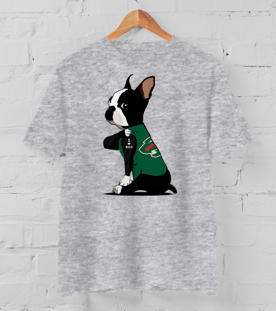 Minnesota Wild I Love Bulldog T-Shirt