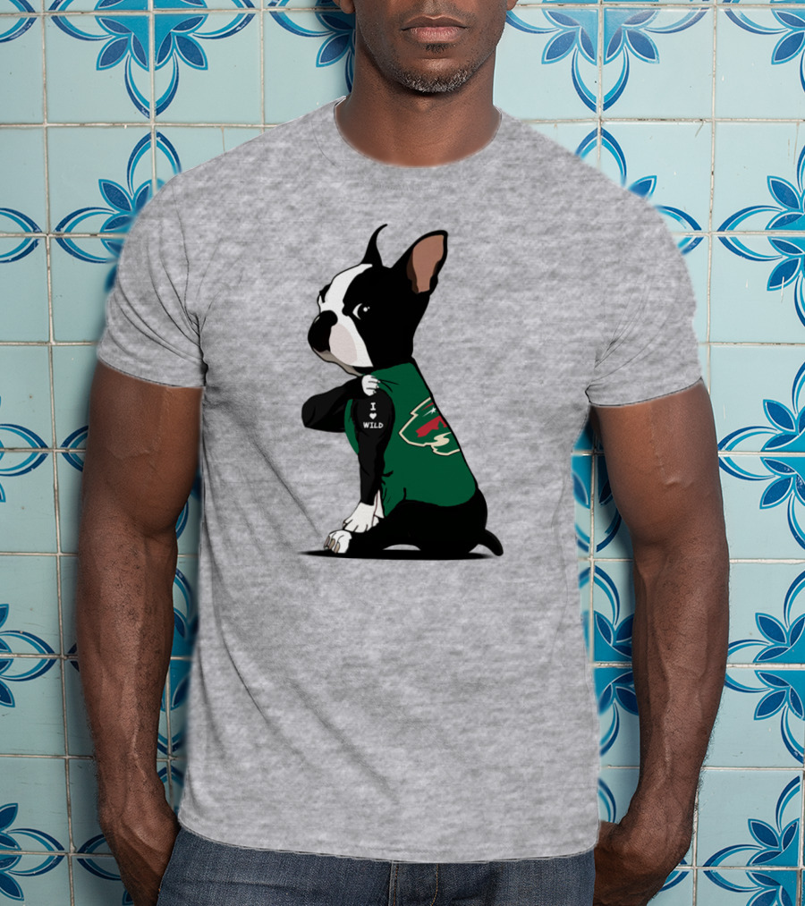 Minnesota Wild I Love Bulldog T-Shirt