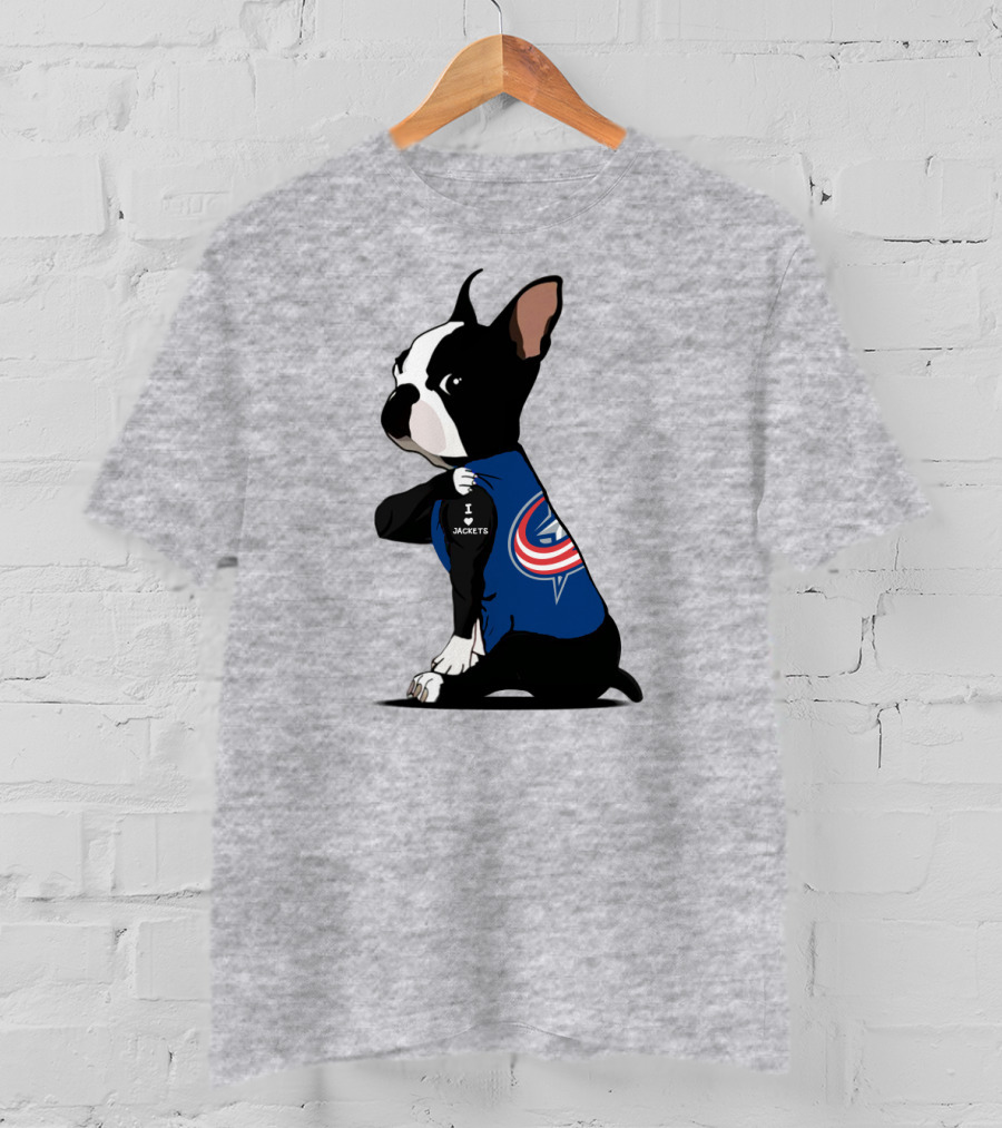 Columbus Blue Jackets Bulldog I Love Jackets T-Shirt