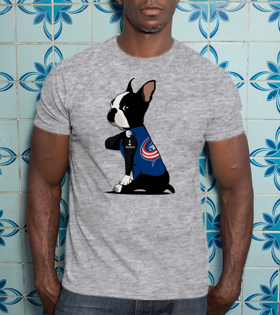 Columbus Blue Jackets Bulldog I Love Jackets T-Shirt