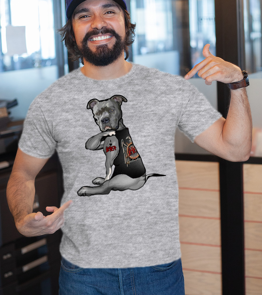 Slayer Dog Tattoo With Slayer Logo Vest T-Shirt
