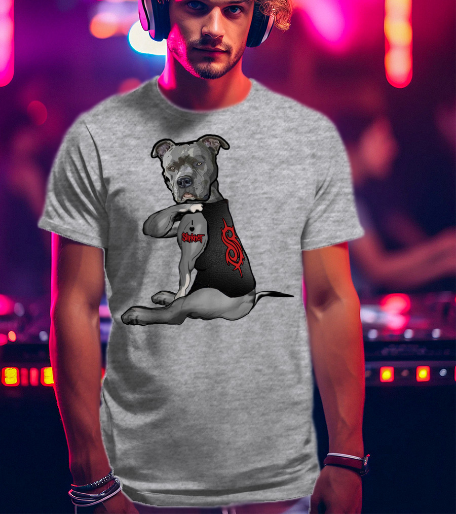 Slipknot Dog Ink Tattoo Icon With Band Logo And Vest T-Shirt