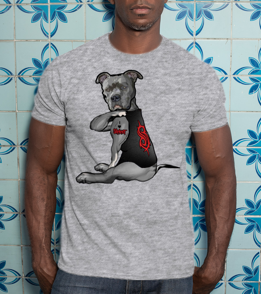 Slipknot Dog Ink Tattoo Icon With Band Logo And Vest T-Shirt