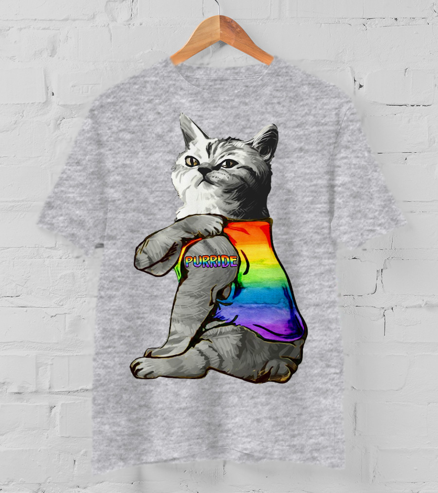 Purride Cat In Rainbow Colors T-Shirt