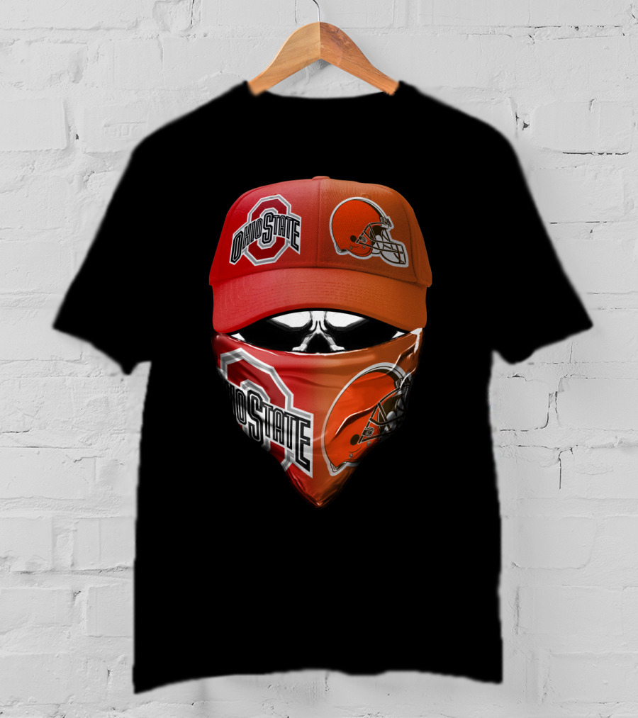 Ohio State Buckeye Browns Fan Gear Hat And Bandana Combo T-Shirt