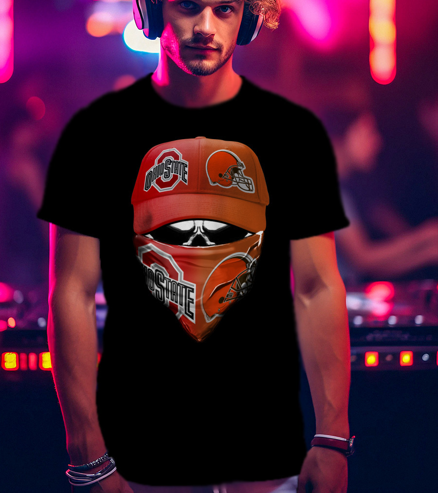 Ohio State Buckeye Browns Fan Gear Hat And Bandana Combo T-Shirt
