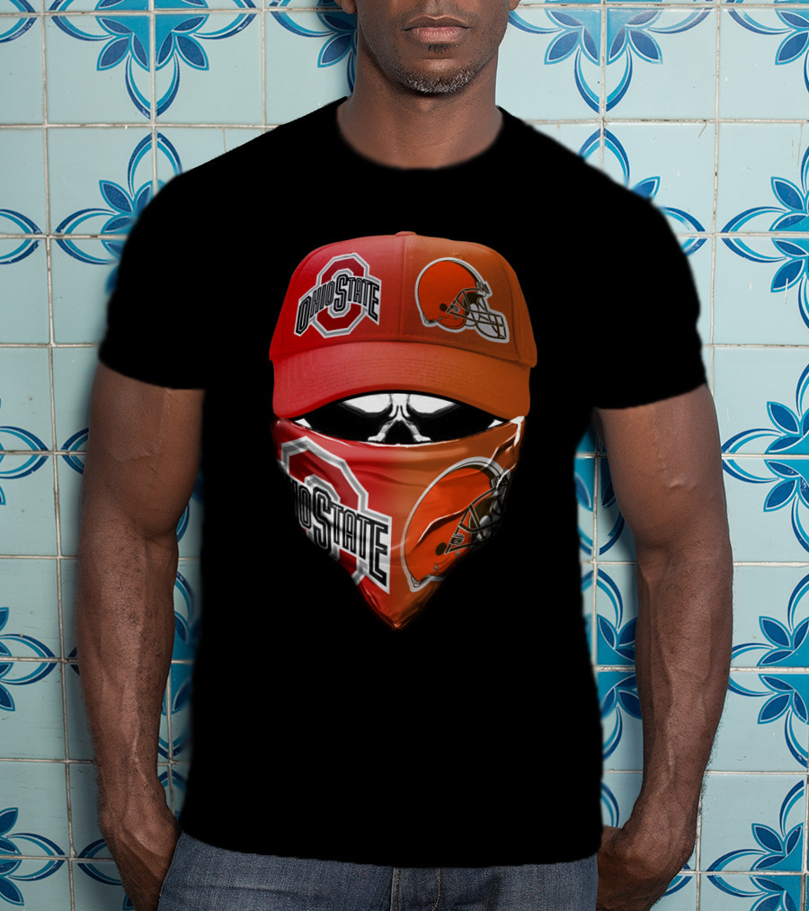 Ohio State Buckeye Browns Fan Gear Hat And Bandana Combo T-Shirt