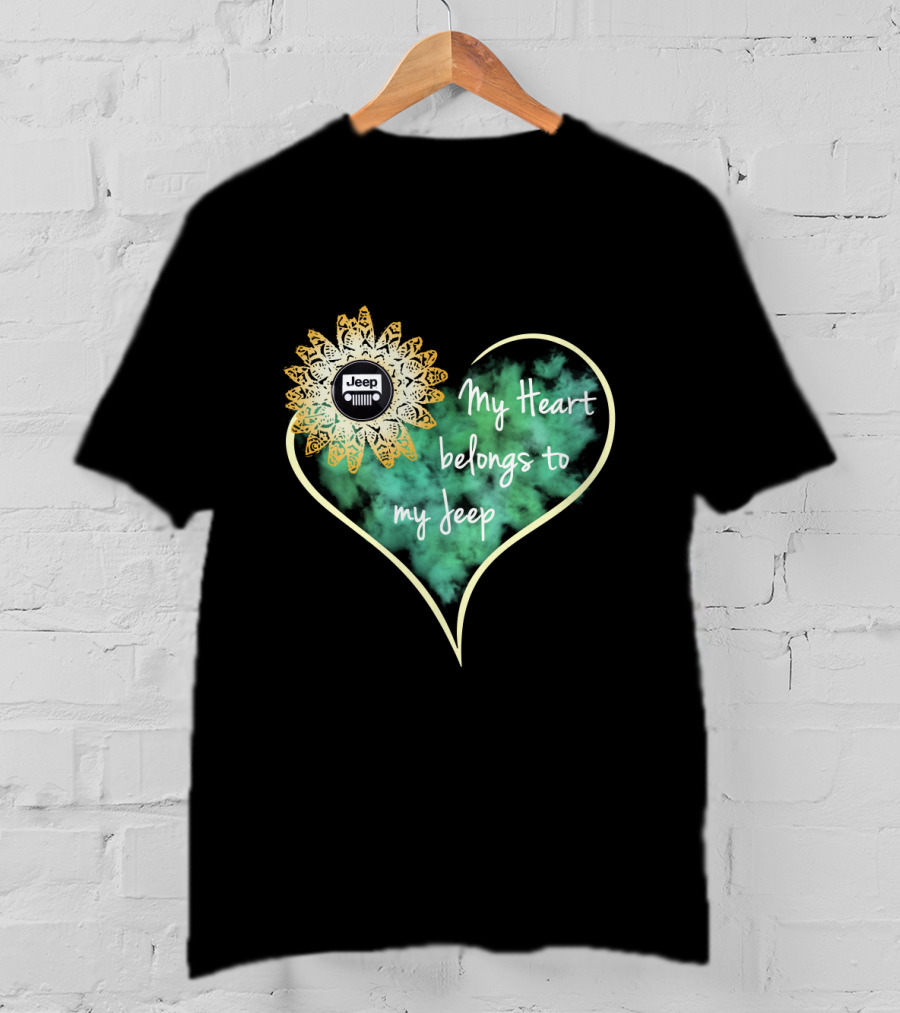 My Heart Belongs To My Jeep Sunflower T-Shirt