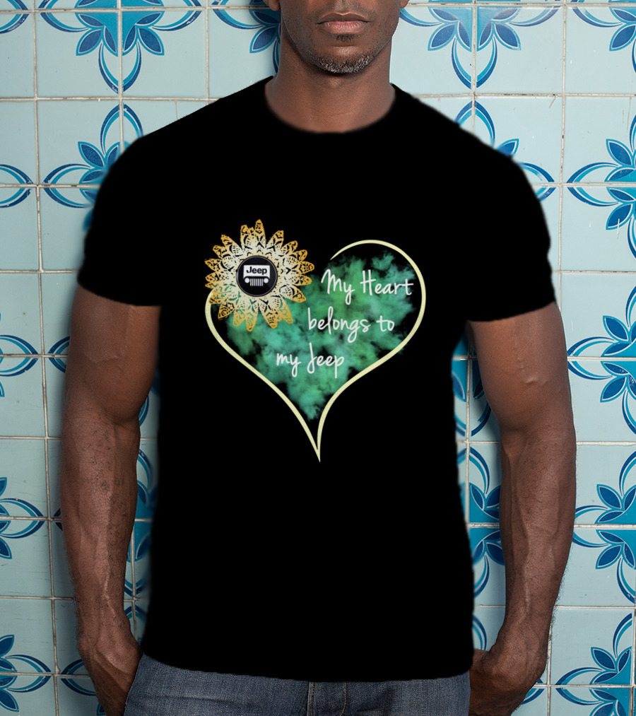 My Heart Belongs To My Jeep Sunflower T-Shirt
