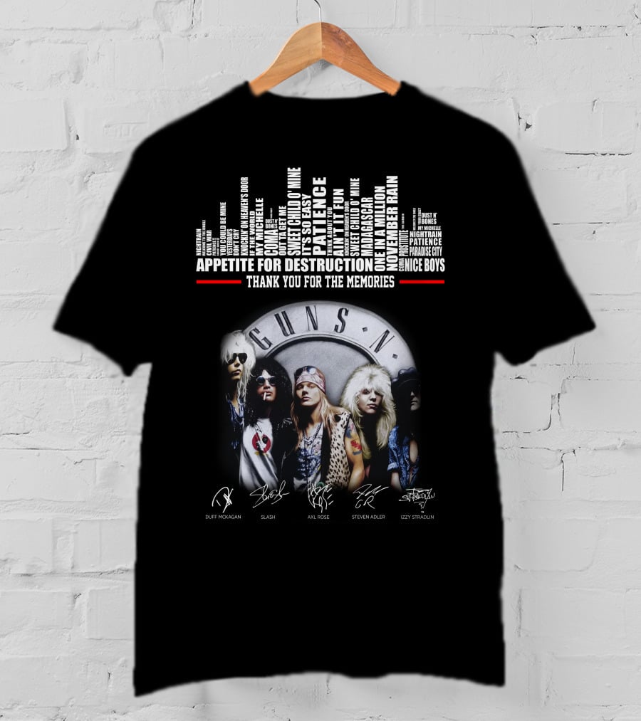Guns N Roses Appetite For Destruction Thank You For The Memories T-Shirt