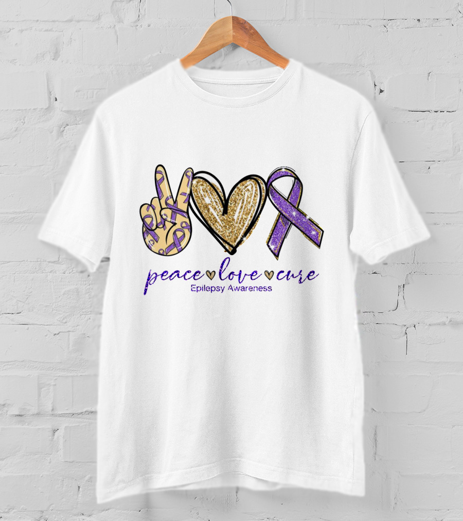 Epilepsy Awareness Peace Love Cure T-Shirt