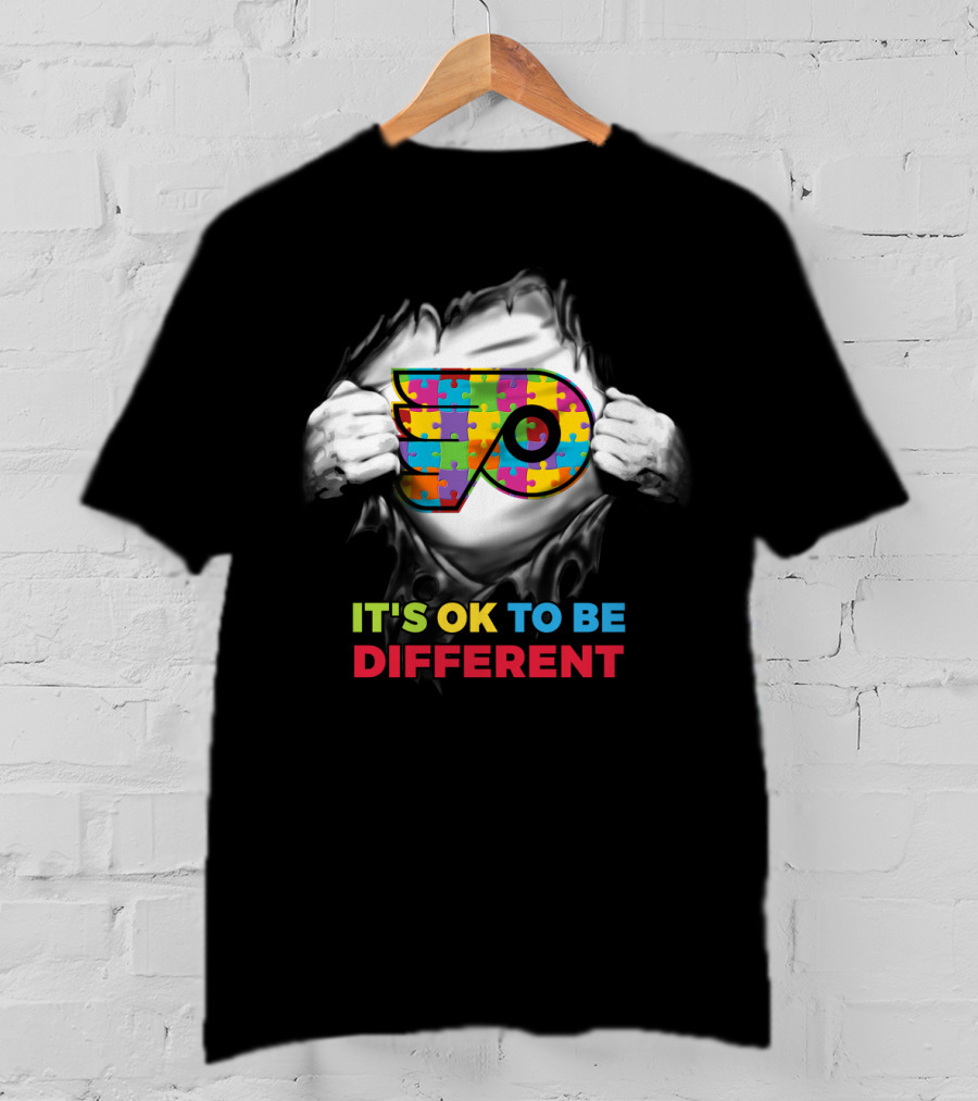 It's Ok To Be Different Autism Puzzle Flyer Nhl T-Shirt
