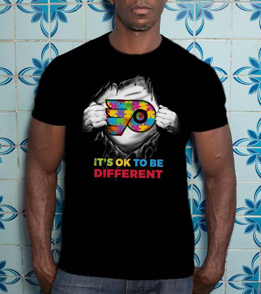 It's Ok To Be Different Autism Puzzle Flyer Nhl T-Shirt