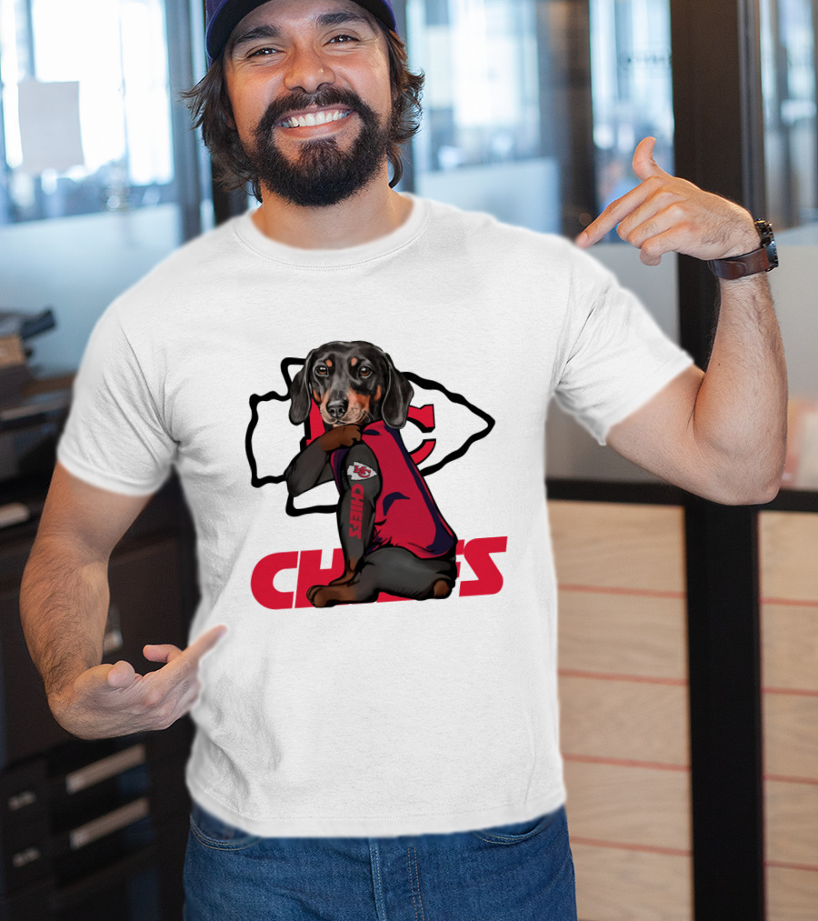 Chiefs Dachshunds Nfl Kansas City Fan Poised Mascot T-Shirt