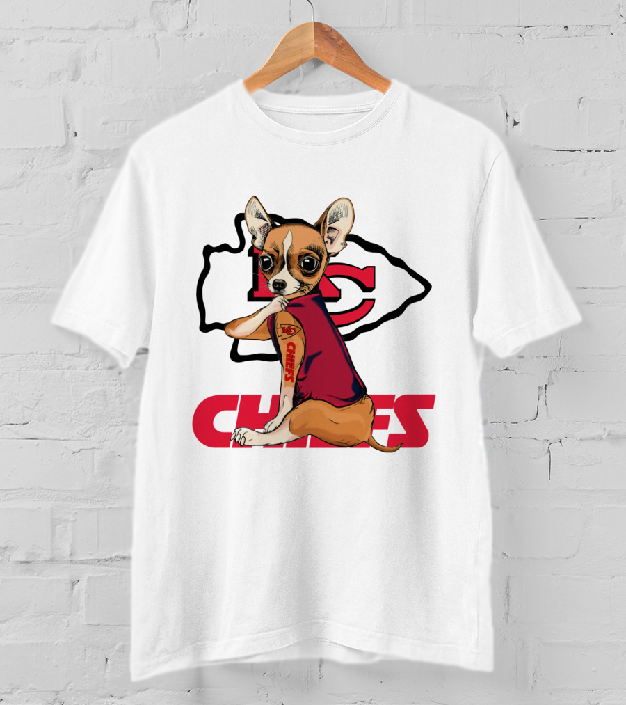 Chihuahua Chiefs Nfl Football Fan Team Spirit T-Shirt