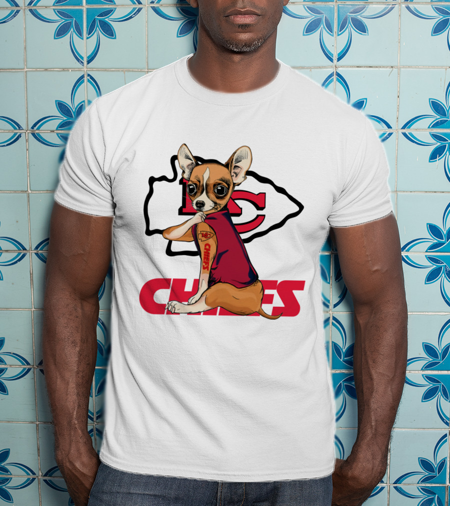 Chihuahua Chiefs Nfl Football Fan Team Spirit T-Shirt