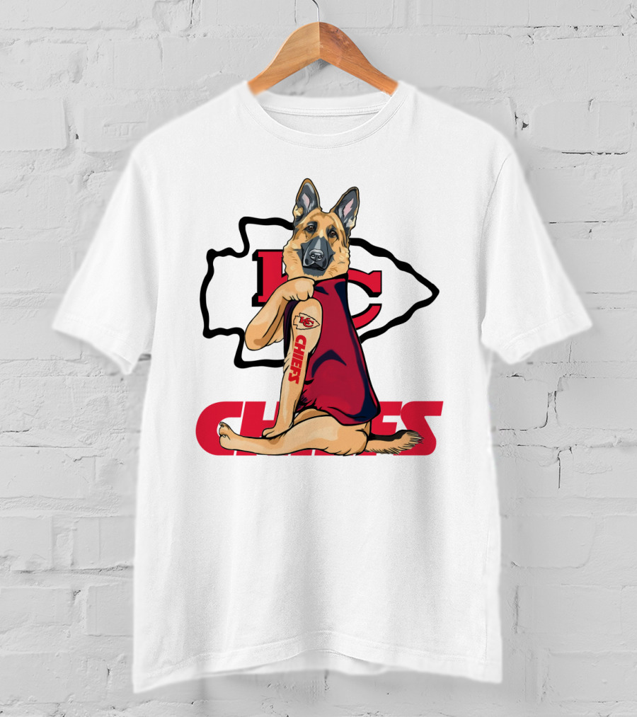 KC Chiefs German Shepherd Fan T-Shirt