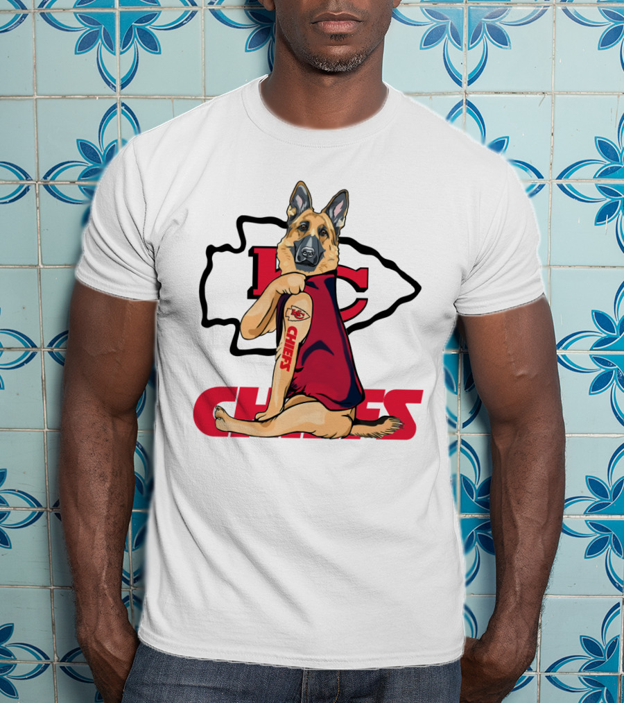 KC Chiefs German Shepherd Fan T-Shirt