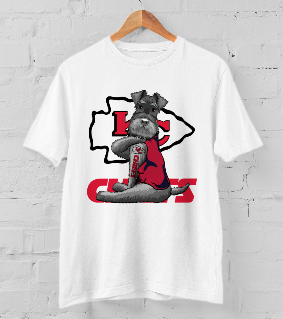 Schnauzer Chiefs KC Logo Dog T-Shirt