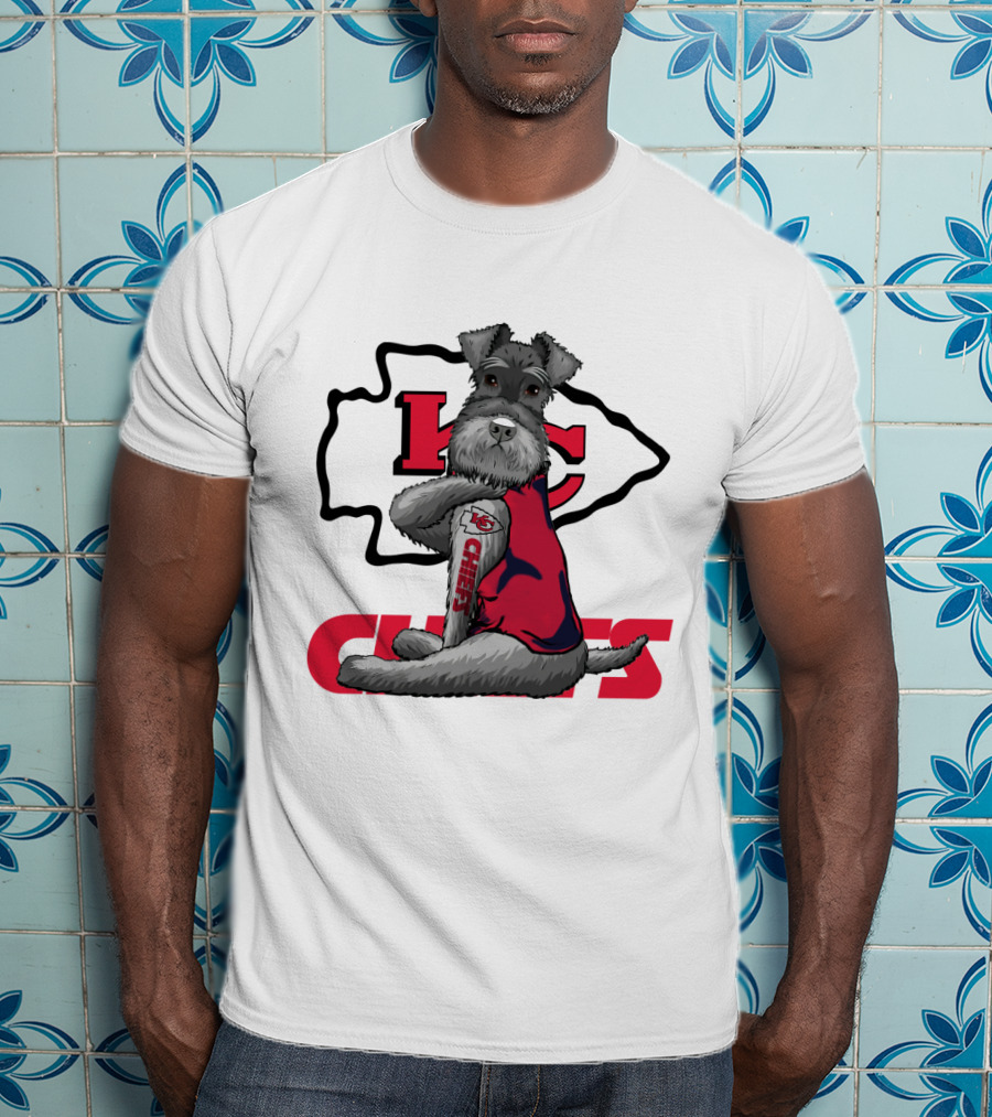 Schnauzer Chiefs KC Logo Dog T-Shirt