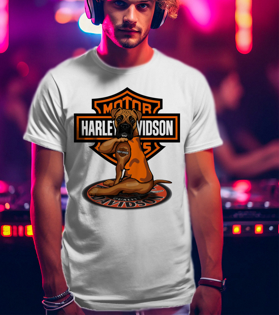 Harley Davidson Motor Cycles Boxer Dog T-Shirt