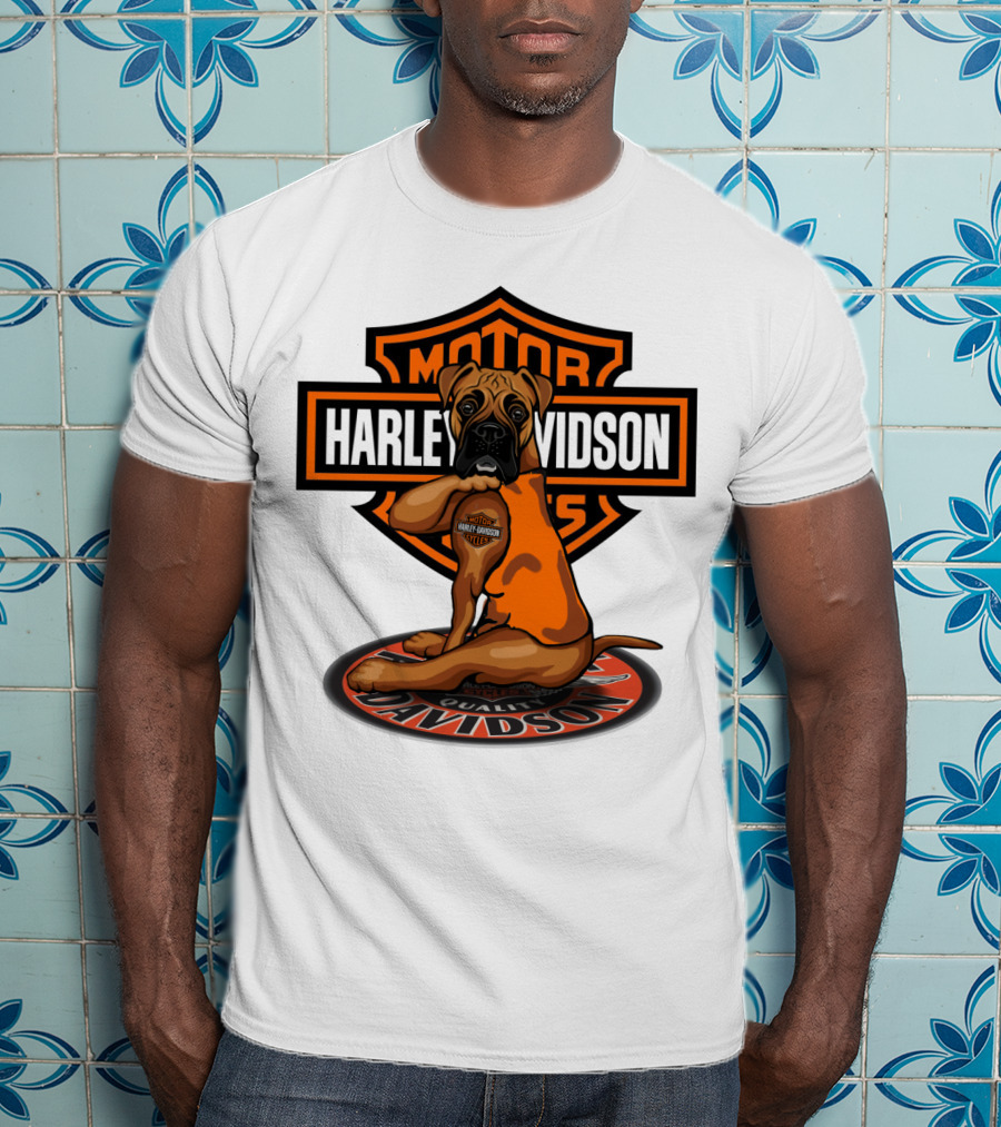 Harley Davidson Motor Cycles Boxer Dog T-Shirt