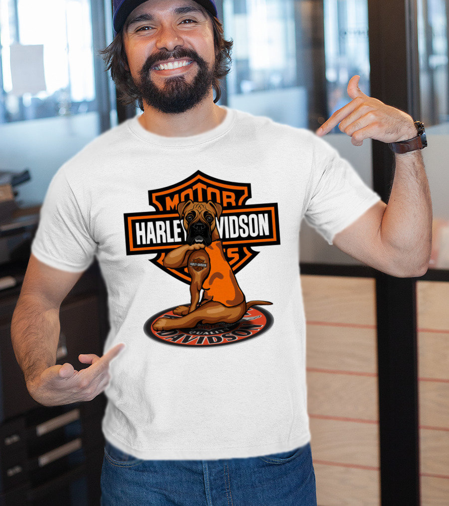Harley Davidson Motor Cycles Boxer Dog T-Shirt