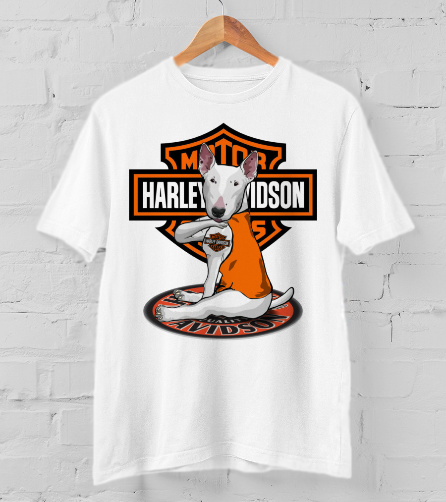 Harley Davidson Bull Terrier Mascot Motorcycles T-Shirt