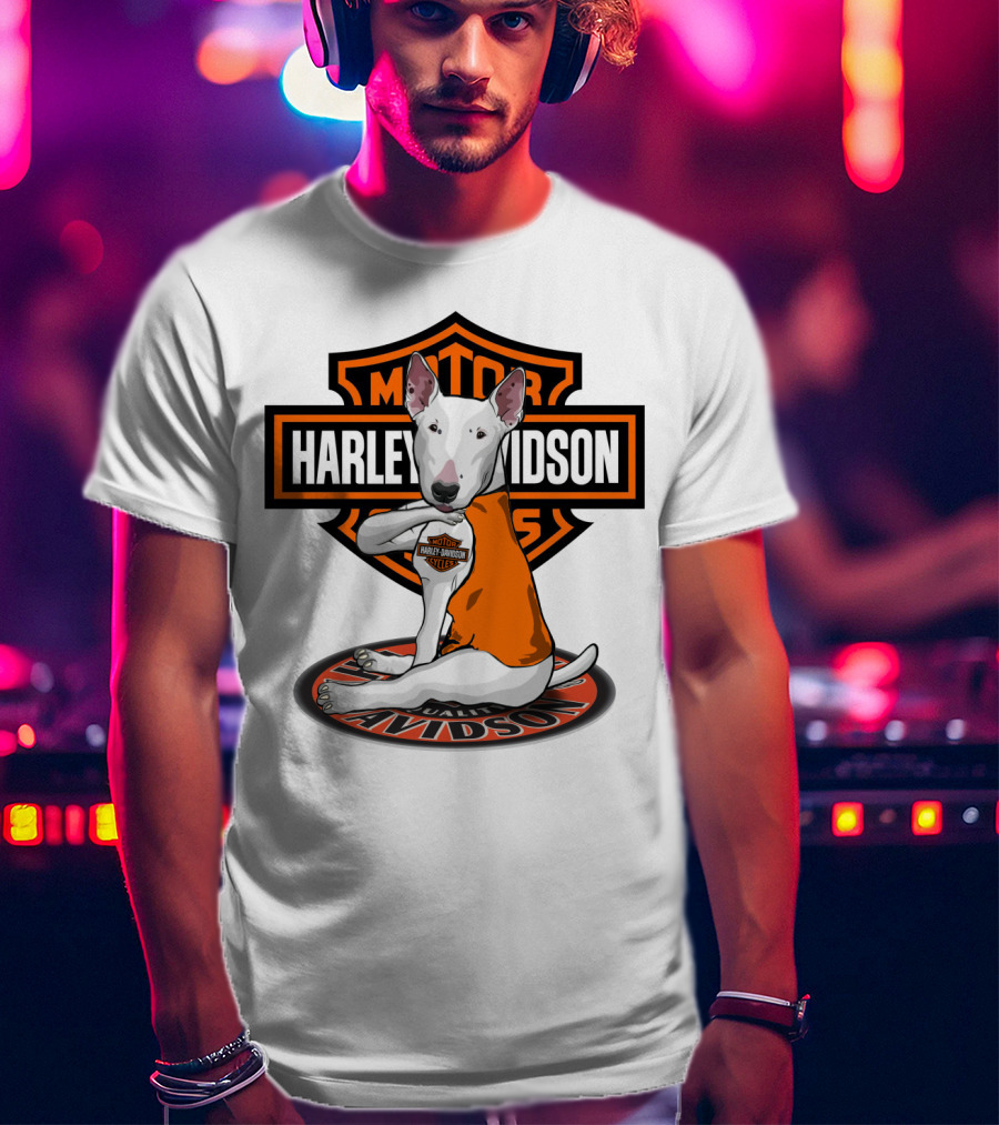 Harley Davidson Bull Terrier Mascot Motorcycles T-Shirt